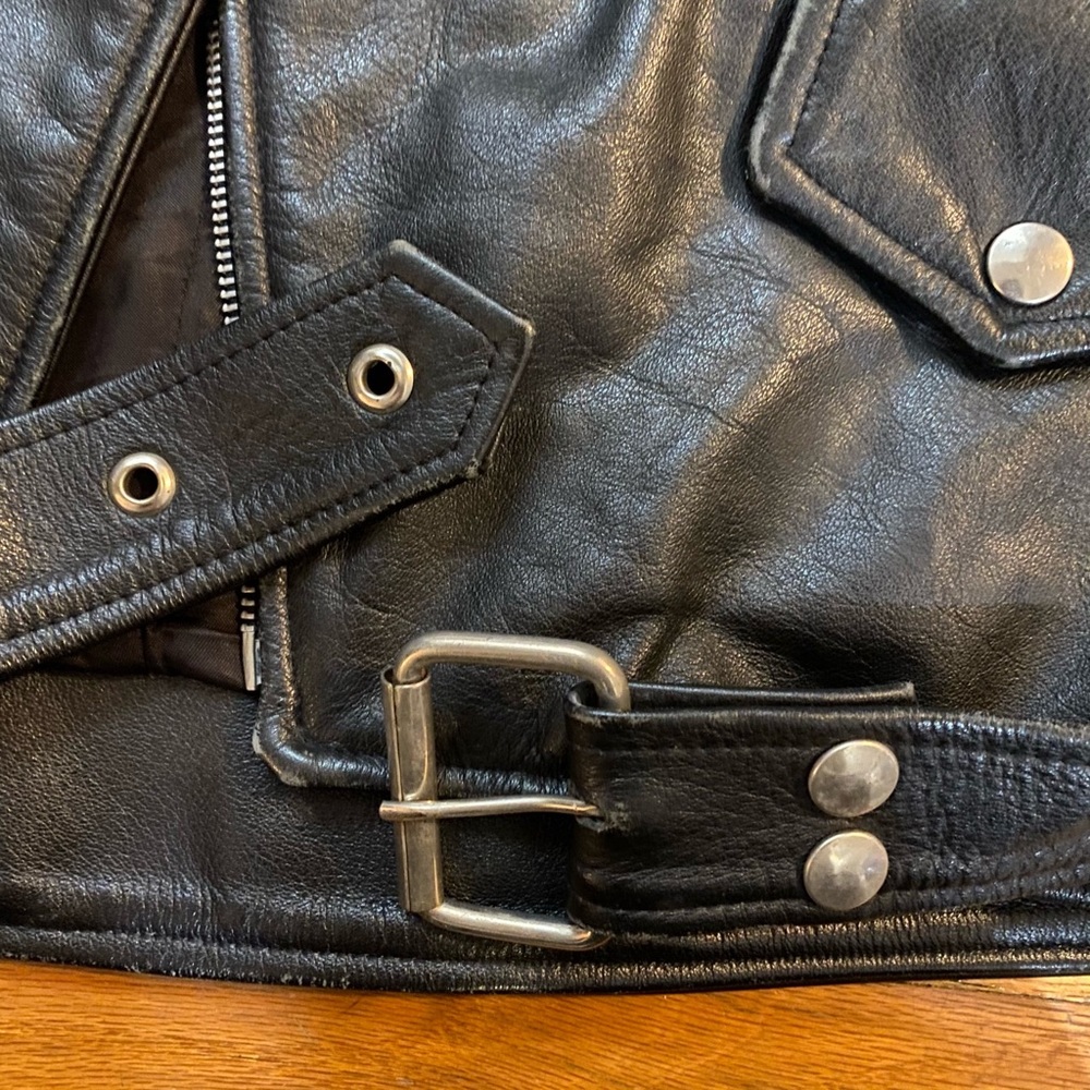 Vintage 80s Diamond Leathers Fringed Moto Jacket - Picture 7 of 13